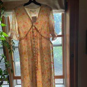 Simple Retro Floral Dress Size Large